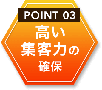 高い集客⼒の確保